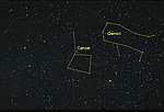Cancer and Gemini with constellation lines.<br />Credit Robin Scagell/Galaxy