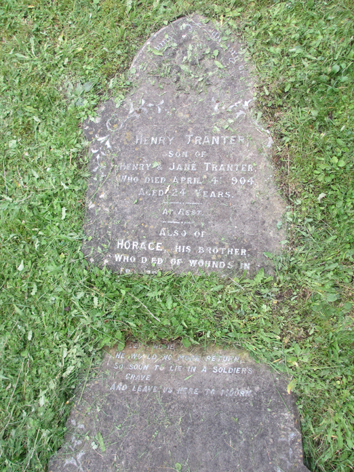 Horace Tranter's memorial