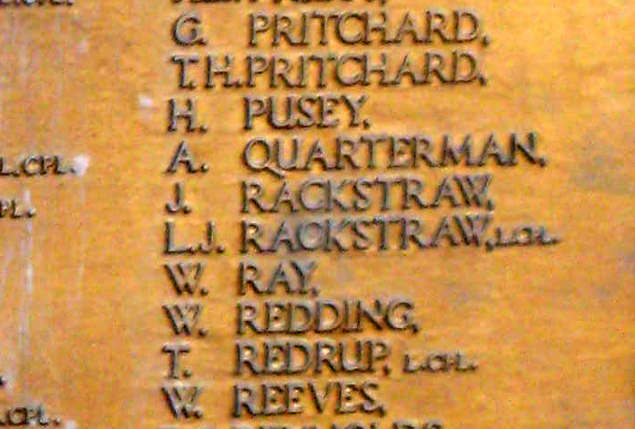 Rackstraw boys on Wycombe Hospital war memorial