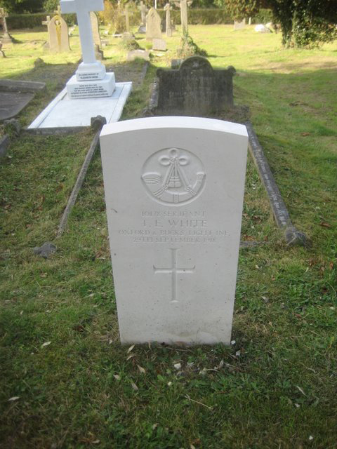 T E White's grave